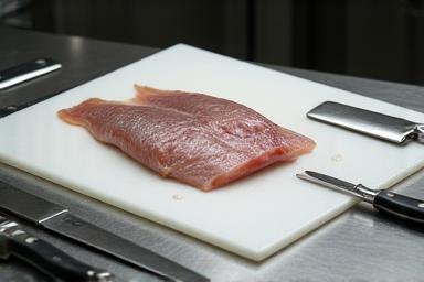 Fish processing area with cutting tools